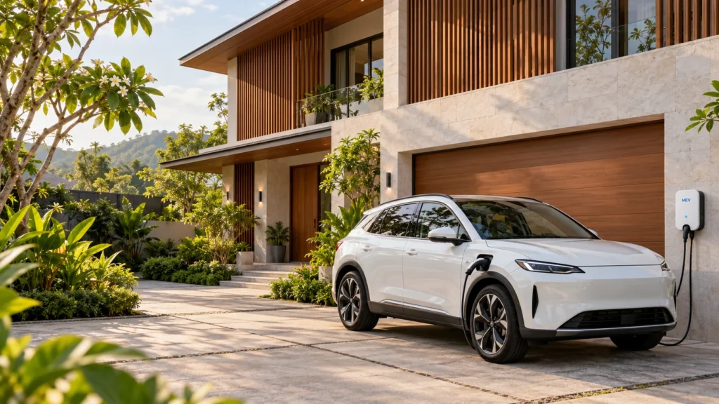 home with EV charging space in Laos