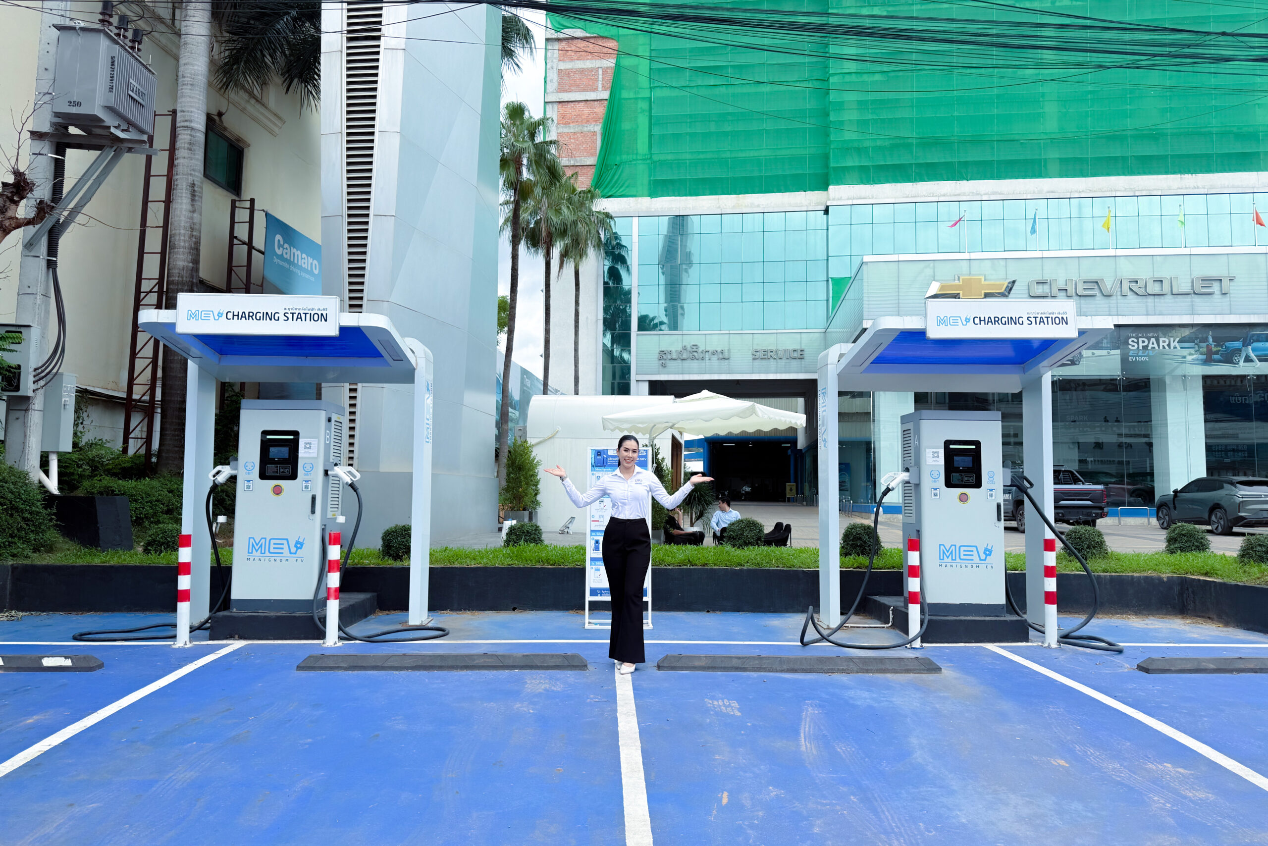 MEV first charging station at Chevrolet Laos